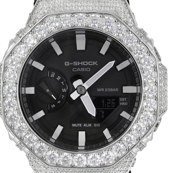 楽天市場】モアサナイト G-SHOCK カスタム GA2100 .925Silver 