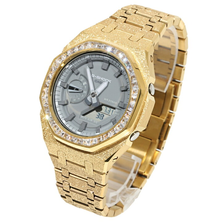 楽天市場】G-SHOCK GA2110 グレー フロステッドゴールド カスタム 