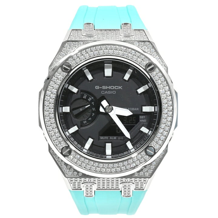 楽天市場】G-SHOCK GA2100 メタル カスタム ターコイズ カシオーク CZ 