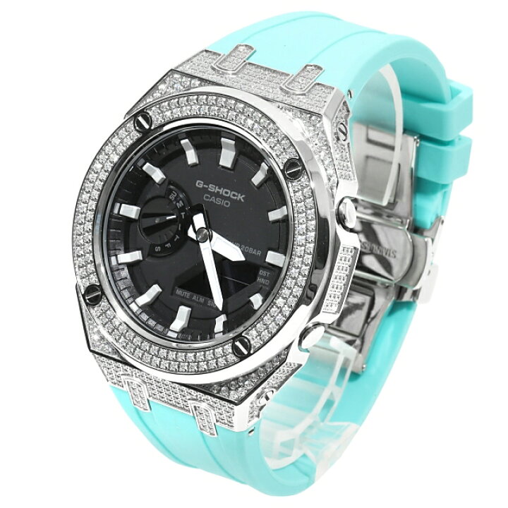 楽天市場】G-SHOCK GA2100 メタル カスタム ターコイズ カシオーク CZ 