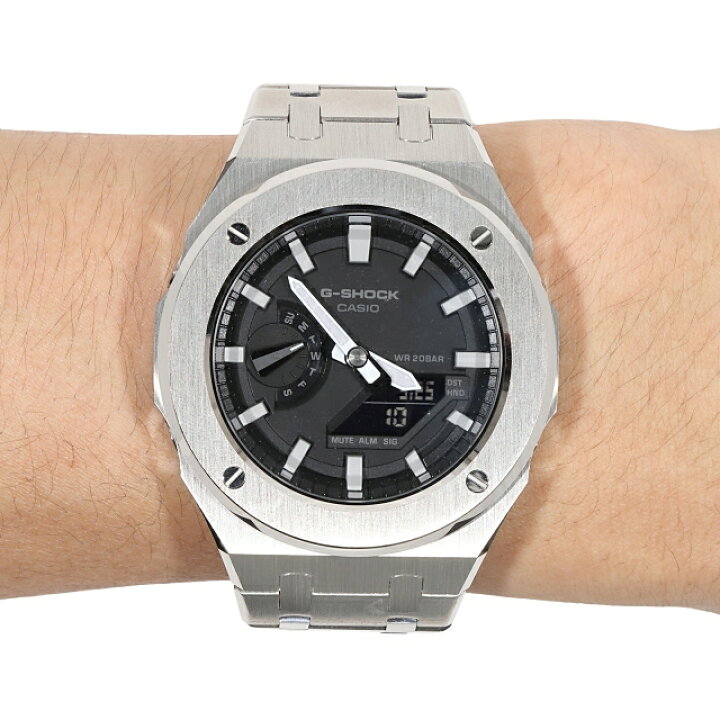 楽天市場】G-SHOCK GA2100 メタル カスタム カシオーク ブラック文字盤 