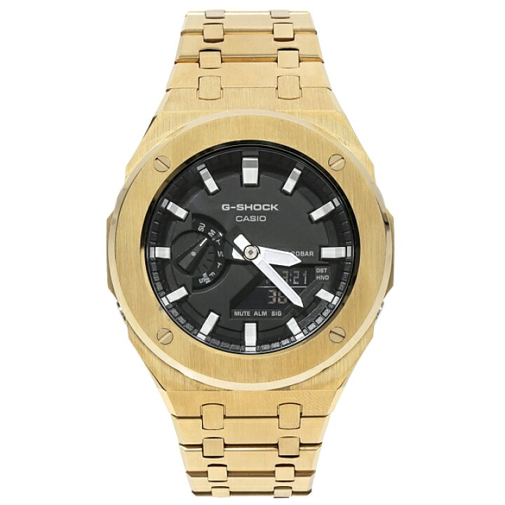 楽天市場】G-SHOCK GA2100 ゴールドフルメタル カスタム カシオーク 