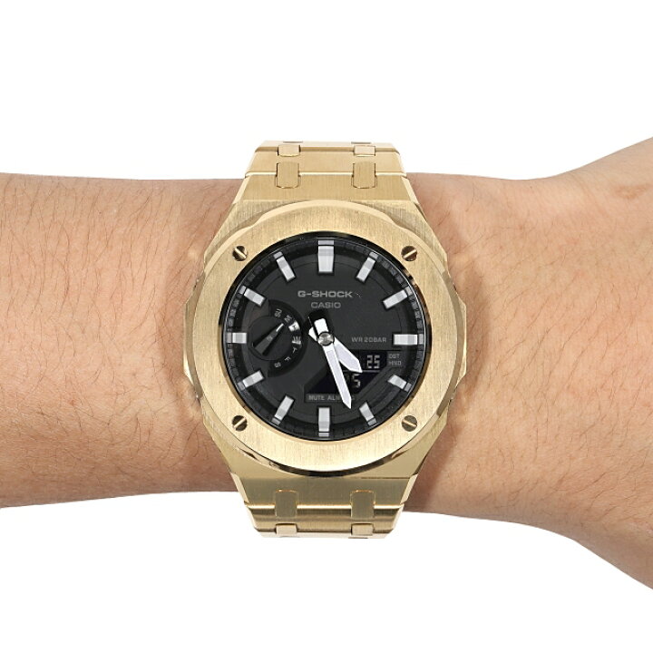 楽天市場】G-SHOCK GA2100 ゴールドフルメタル カスタム カシオーク 