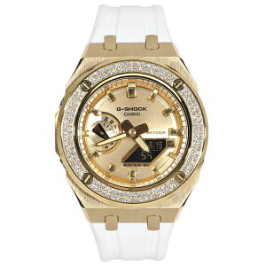 ���A�T�i�C�g G-SHOCK �J�X�^�� GA2100GB �z���C�g ���o�[�o���h 2�A�x�[�� 1ct Moissanite �x�[�� �ӕʏ� 1�N�ۏؕt��