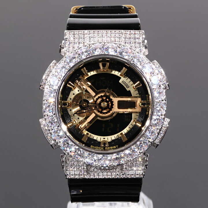 楽天市場】G-SHOCK カスタム ゴールド文字盤 x ホワイトゴールドベゼル 