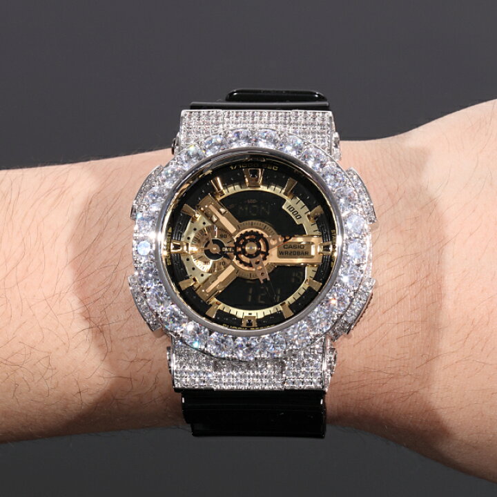 楽天市場】G-SHOCK カスタム ゴールド文字盤 x ホワイトゴールドベゼル 