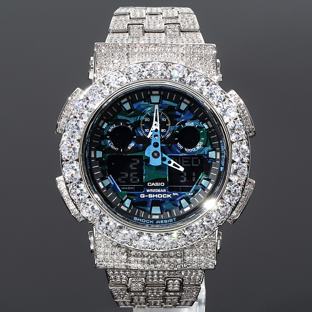32％割引2021春の新作 G-SHOCK フルバゲットカスタム Gショック DW5600 CZダイヤ（キュービックジルコニア） ホワイトゴールド  G-SHOCK ブランド腕時計 アクセサリー、時計-WWW.VHPC.NL
