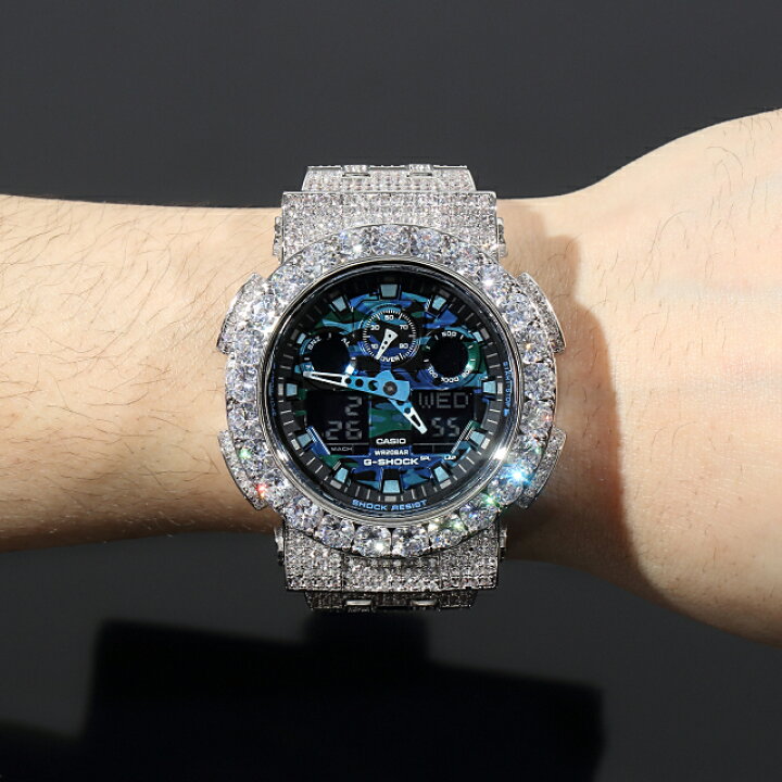 楽天市場】G-SHOCK カスタム GA100 フルカスタム Gショック ブルー 