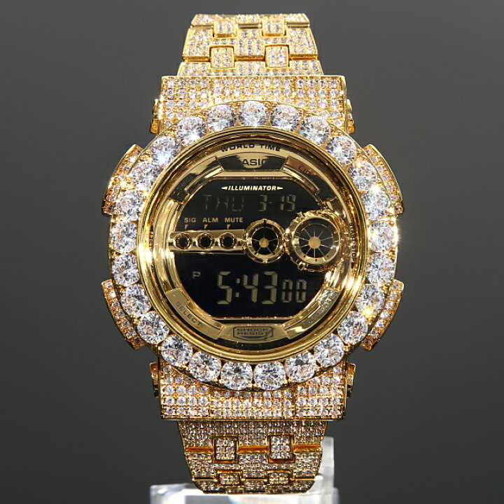 楽天市場】G-SHOCK カスタム GD100 フルカスタム Gショック 大粒CZ  