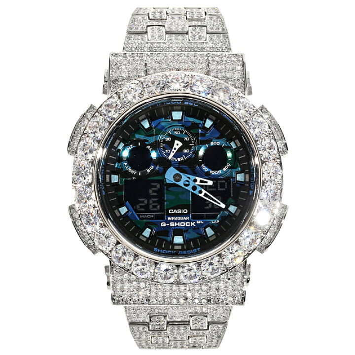 楽天市場】G-SHOCK カスタム GA100 フルカスタム Gショック ブルー 