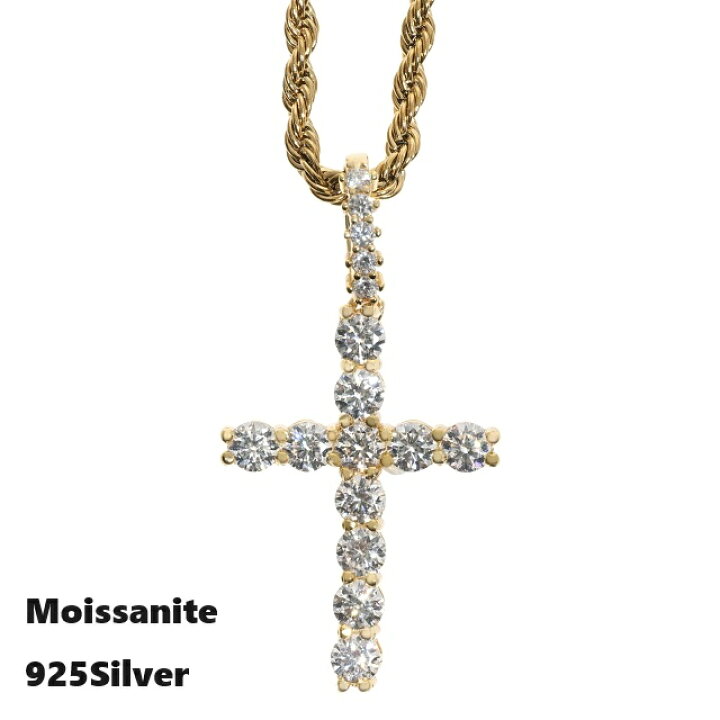 楽天市場】モアサナイト クロスペンダントトップ Moissanite シルバー  