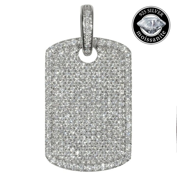 楽天市場】モアサナイト ドッグタグ ペンダントトップ シルバー DogTag  