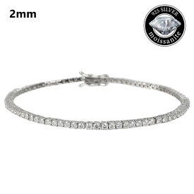 ＼ランキング入賞／ モアサナイト アクセサリー ブレスレット 2mm テニスブレスレット .925Silver Tennis Bracelet 2.5カラット メンズ レディース Moissanite Kronic jewelry