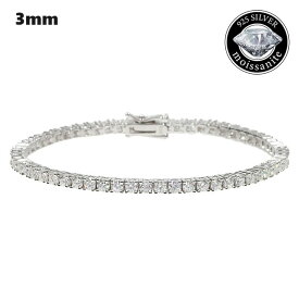 ＼ランキング入賞／ モアサナイト アクセサリー ブレスレット 3mm テニスブレスレット .925シルバー 6カラット メンズ レディース Moissanite Kronic 証明書付