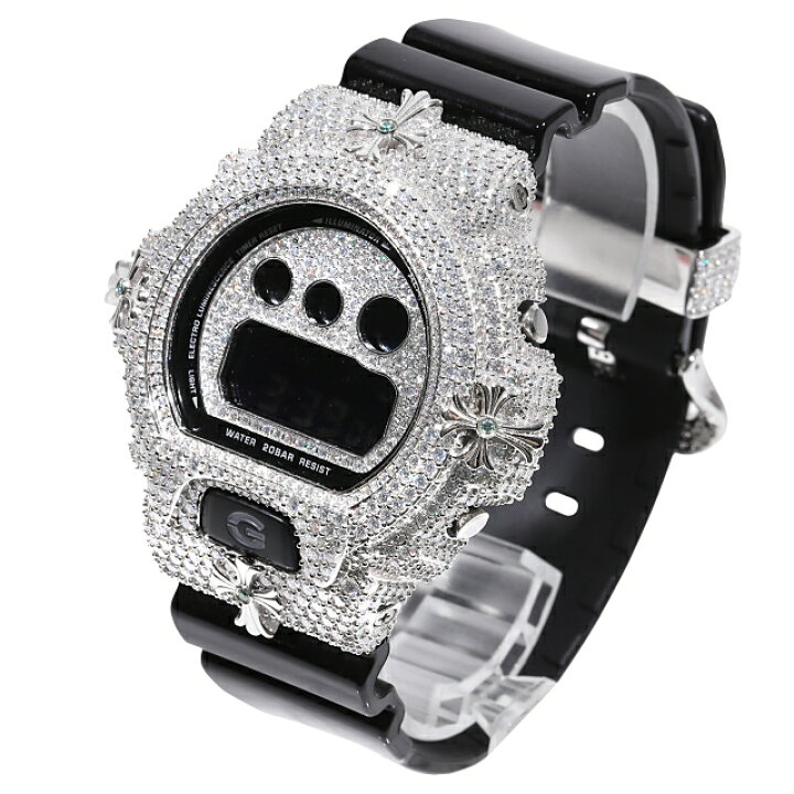 楽天市場】モアサナイト G-SHOCK カスタム DW6900 クロスデザイン 文字 