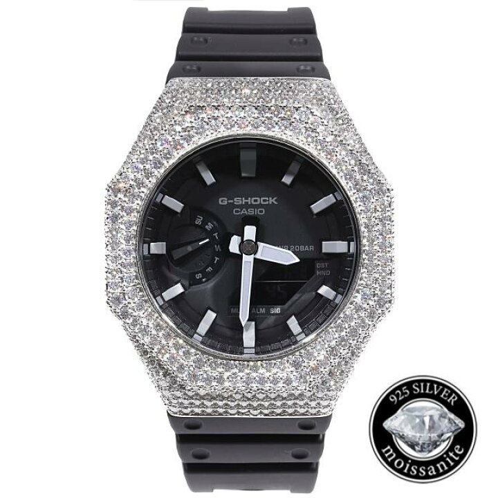 楽天市場】モアサナイト G-SHOCK カスタム GA2100 .925Silver  