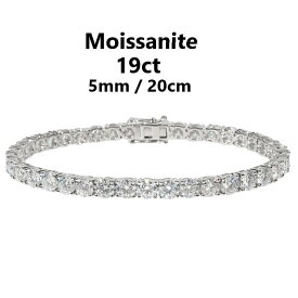 モアサナイト 19カラット テニスブレスレット .925Silver Tennis Bracelet【5mm/20cm】メンズ レディース Moissanite Kronic jewelry