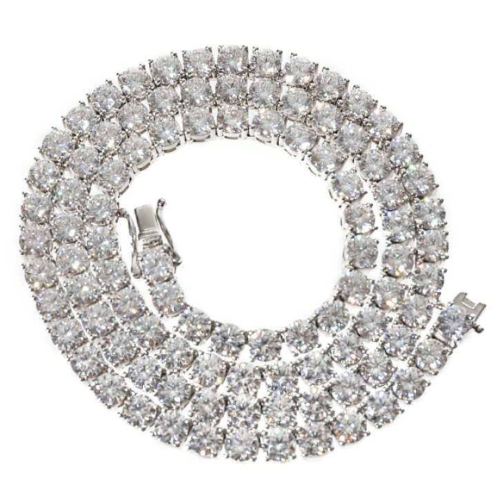 楽天市場】モアサナイト 5mm テニスネックレス シルバー  