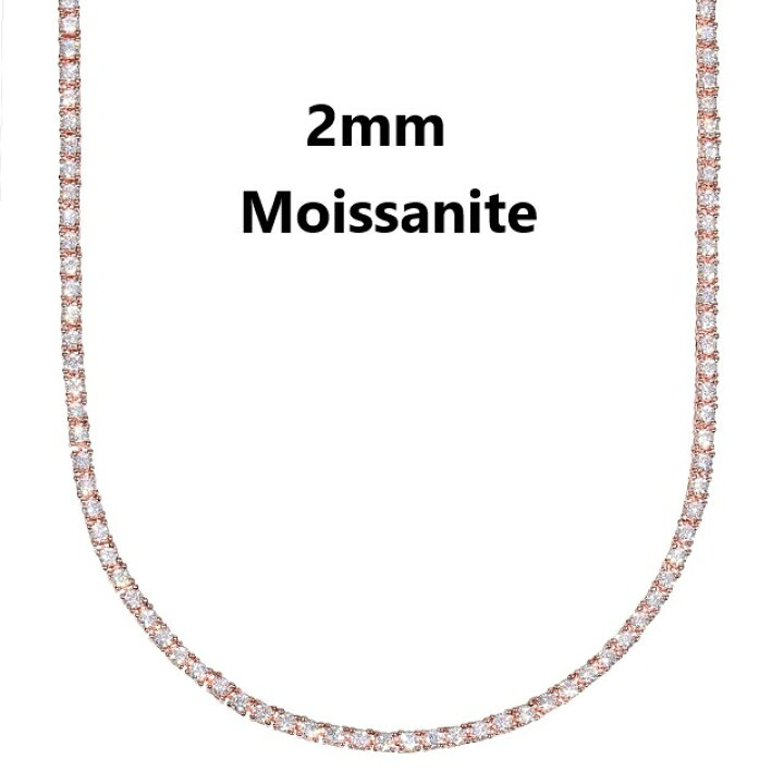 楽天市場】ネックレス モアサナイト アクセサリー 2mm ローズゴールド 