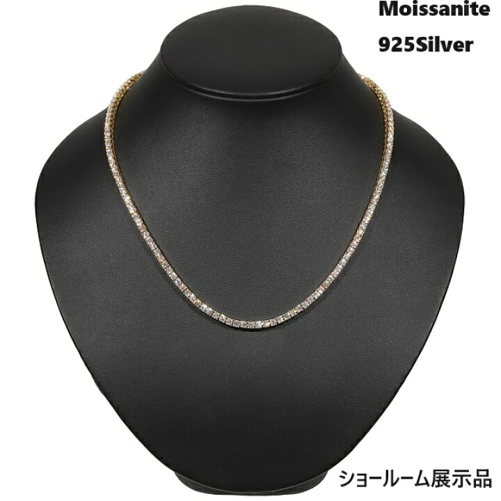 楽天市場】モアサナイト ネックレス 3mmテニスチェーン ゴールド  