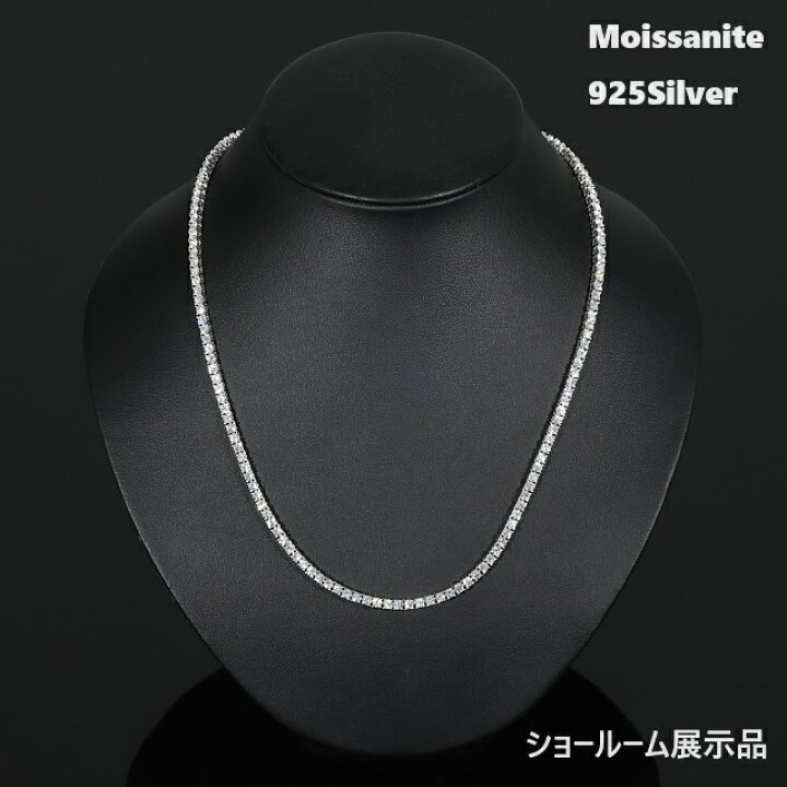 楽天市場】モアサナイト 3mm テニスネックレス シルバー925  