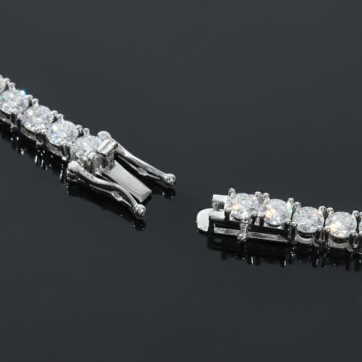 楽天市場】モアサナイト 4mm テニスネックレス Moissanite シルバー 