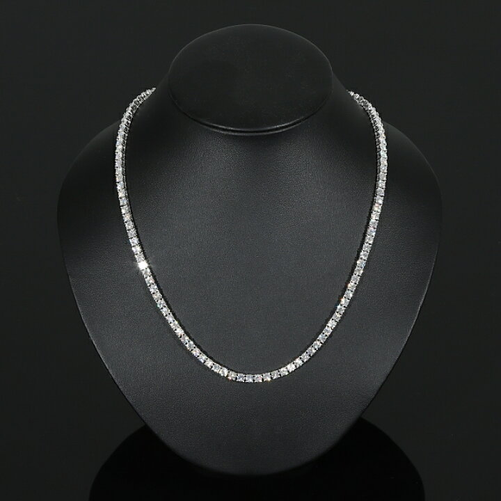楽天市場】モアサナイト 4mm テニスネックレス Moissanite シルバー  