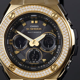 G-SHOCK GST 300 Gスチール ゴールド 2連CZダイヤ（キュービックジルコニア）カスタムベゼル 18K GOLD Kronic クロニック　時計 腕時計　プレゼント クリスマス　メンズ ギフト お祝い 誕生日【保証あり】※動画あり