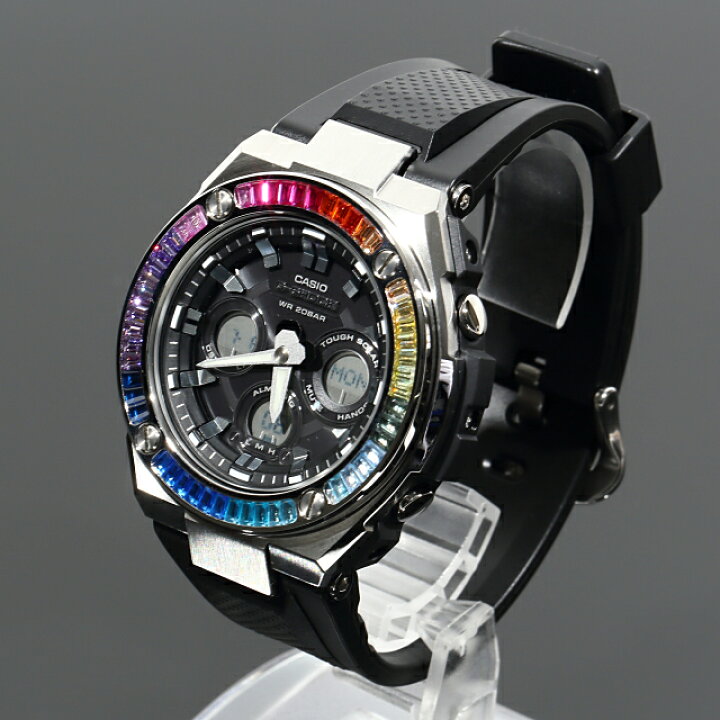 楽天市場】G-SHOCK GST w300 G-Steel レインボー バケットCZダイヤ 