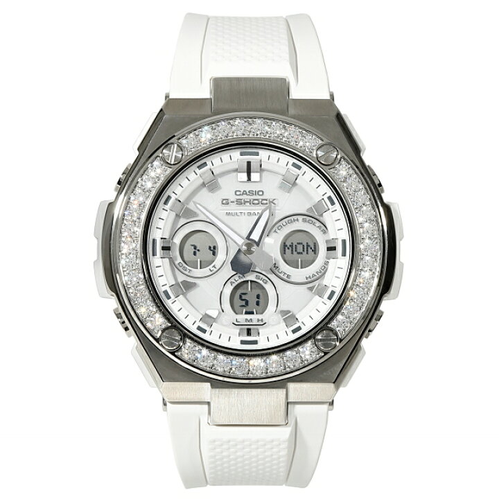 楽天市場】G-SHOCK GST w310 ホワイト 大粒CZダイヤ（キュービック  