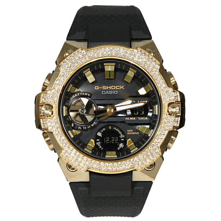 楽天市場】G-SHOCK GST B400 ラバーバンド ゴールド CZダイヤ 