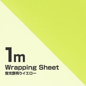 カーラッピングシート 蛍光 蛍光色 艶あり イエロー 黄色 1520mm×1000mm 内装 外装 カーボディラッピング カッティングシート インテリア 小物 雑貨