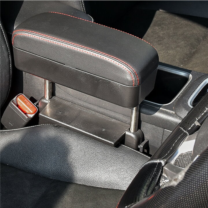 楽天市場 アームレスト カー用品 クッション コンソールボックス 汎用 ワイヤレス充電器 車載 置くだけ充電器 Qi 隙間収納 肘置き 肘掛け ブラックレザー 軽自動車 普通車 内装 アクセサリー カスタム ドレスアップ パーツ クロスリンク