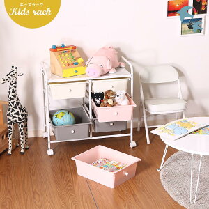 【5%OFFクーポン】片付けラック 収納 ラック 持ち運び 子供 子供用 キャスター付き コンパクト 子育て キッズ カラーラック 6マス 4段 単品