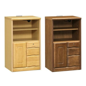 【5%OFFクーポン】電話台 FAX台 幅50cm コンセント付 鍵付き 扉 引出しタイプ 選べる2色 木製 完成品 楽天 通販 送料無料