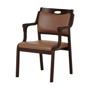 10/30限定【10%OFFクーポン】ダイニングチェア 2脚セット 完成品 介護 木製 肘付き 椅子 【送料無料】 Kiara ハイタイプ スタッキング 重ねて収納 ハーフアーム 木 ダイニン