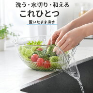 水切りボウル 排水口付き ザル ボウル 一体型 着脱式フィルター 置いたまま水切り 野菜洗い 果物洗い サ…
