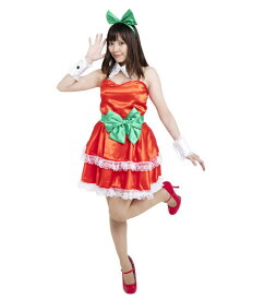 サンタ　コスプレ ツリーガールドレス（449328） 【 コスプレ 衣装 レディース 服 セクシー コスチューム ワンピース ドレス ノースリーブ サンタ服 袖なし 女性用 大人用 サンタ サンタクロース クリスマス 】