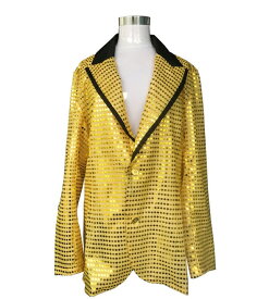 キラキラジャケット Gold （474160）【 コスプレ 衣装 ハロウィン 仮装 コスチューム ol タキシード 大人用 燕尾服 パーティーグッズ 余興 】