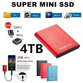 外付けSSD ポータブルSSD 1TB 4TB 外付けハードディス 500GB 超薄型ポータブル ハードディスク 2TB USB3.1 Type-C 対応 スマホ互換可 耐衝撃