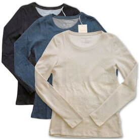 Majestic Filatures マジェスティックフィラチュール レディス コットンカシミア ダブルフェイス クルーネック ロングTシャツ M009 FTS008【ポルトガル製】【送料無料】ブラック フランス カットソー専業ファクトリー カシミア