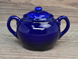 【訳あり】 両手 シュガーポット ルリ 360cc 蓋付 砂糖 陶器 【アウトレット 在庫処分】