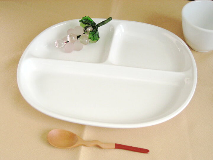 楽天市場】3つ仕切り オーバル ランチプレート 27cm 軽い 陶器 白い 