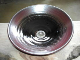 手洗い鉢 黒天目 (中) 直径31cm 洗面ボウル 陶器