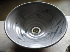 手洗い鉢 唐津草紋 (中) 直径31cm 洗面ボウル 陶器