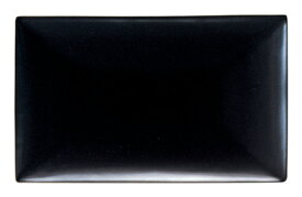 黒い食器 パティオ マットブラック 23cm 角プラター スクエアプレート 長角皿 アジアン