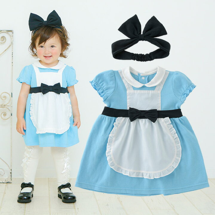 楽天市場 ハロウィン ベビーワンピース不思議の国のアリス ヘアバンド付き 80cm90cm仮装 子供 なりきりセット コスプレ 仮装 衣装 プリンセス ドレス 女の子 ｋｉｄｓ ｓｔｙｌｅ ホアシ