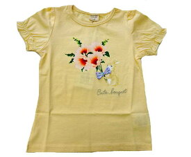 新作 ラ・ポシェ・ビスキュイ La poche biscuit お花プリント半袖Tシャツ90cm100cm110cm120cm130cm 女児 キッズ ベビー ジュニアこども