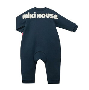 【送料無料】ミキハウスmikihouse【WEB限定】バックロゴ カバーオール70cm80cm ベビー服 長袖 ロンパース 女の子 男の子 前開き 裏毛パイル