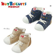 ホットビスケッツ 【ミキハウス】mikihouse ファーストベビーシューズ デニム地 マジックテープ付き ベビ…